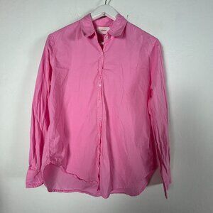 Xirena Womens Pink Long Sleeve Button-Down Collared Shirt XS Cotton Top Casual